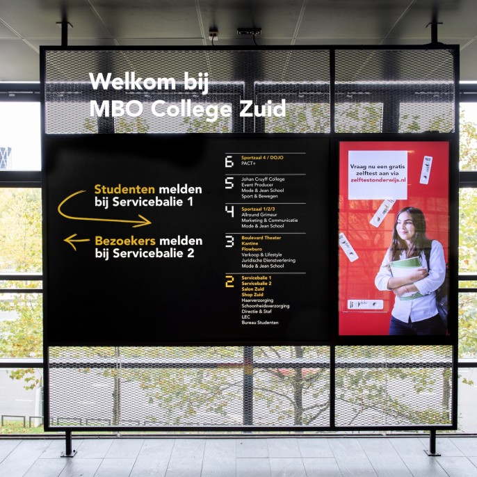 Wayfinding MBO College Zuid signing