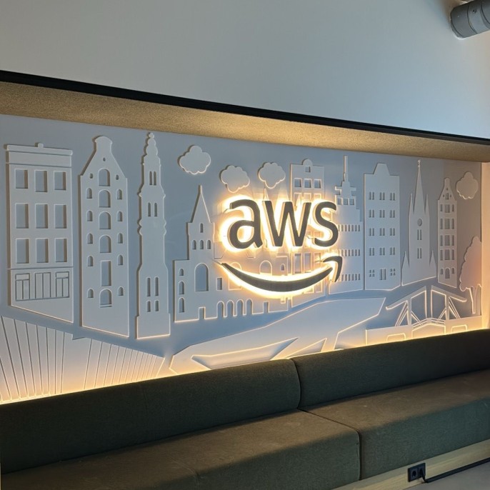 AWS LED verlicht logo sign