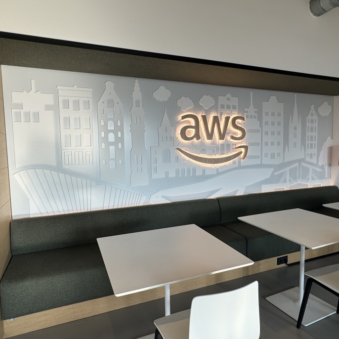 AWS LED verlicht logo sign
